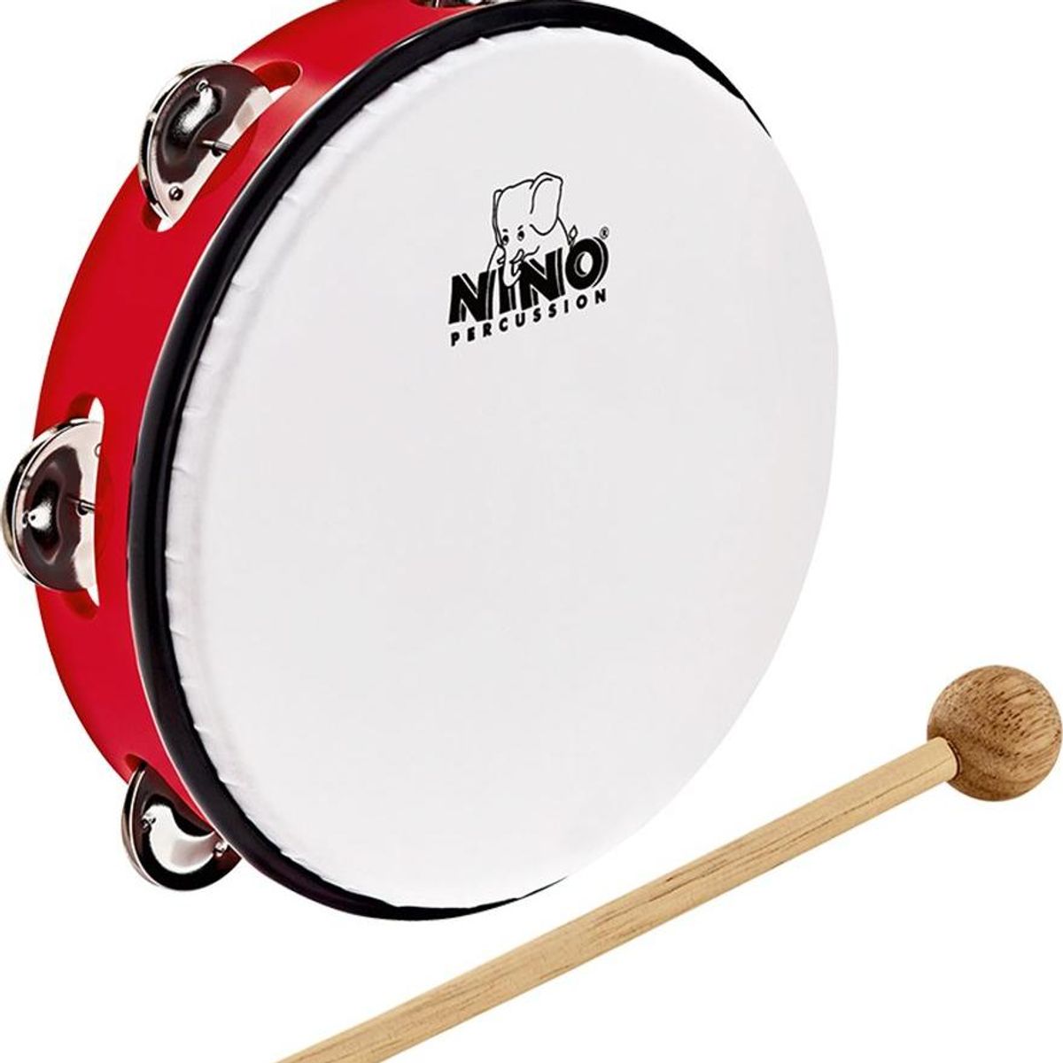 NINO PERCUSSION NINO51R Tamburine m. skinn 10''  Red