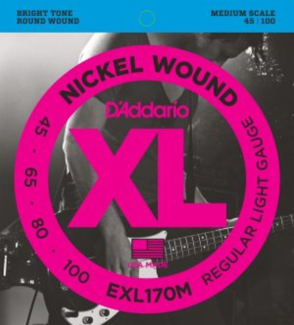 Hovedbilde DADDARIO EXL170M Strengesett El-Bass