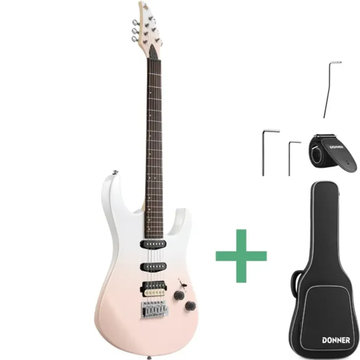 DONNER DMT-66 el-gitar pink-white 