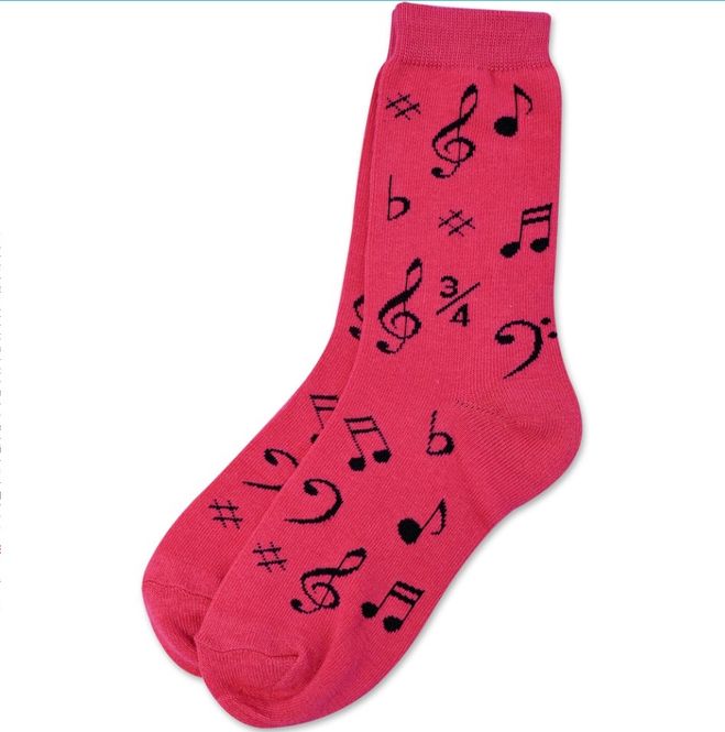 Hovedbilde AIM GIFTS 10016D9-11 Sokker m. Svarte Noter Rosa